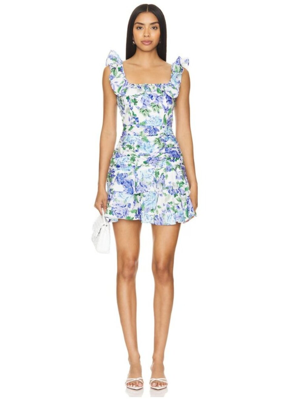 NWT Yumi Kim Frankie Dress Dreamland Cyan Floral White Purple Blue XS